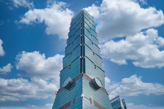
Taipei, Taiwan - December 10 ,2024: Taipei 101 is a skyscraper located in Xinyi District, Taipei City, Taiwan. The 11th tallest building in the world. 508m 1,667 ft. 101 floors (plus 5 underground).