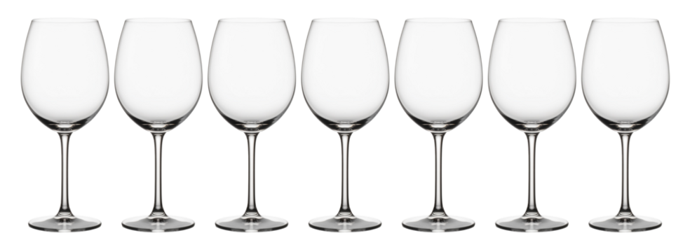 A collection of empty wine glass, isolated on a transparent background - Powered by Adobe