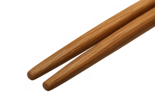 Japanese wood chopsticks for eating asian food, oriental culture kitchenware, isolated with transparent background