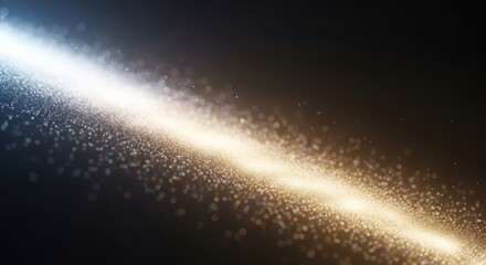 Dynamic golden and blue particle stream with a bright light effect