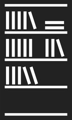 Library Bookshelf Full of Books Glyph Icon