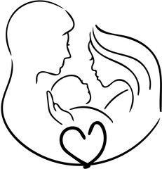 Illustrator parents and baby 