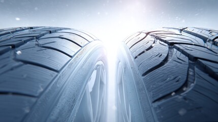 Tires close up on transparent background