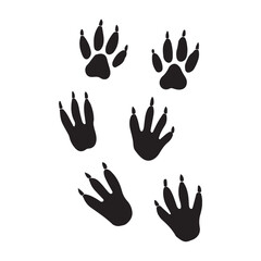 Staggered Black Animal Tracks Form Bold Minimalist High-Contrast Graphic