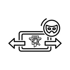 Outline icon of a digital kitchen scale displaying a weight measurement of 250 grams, isolated on