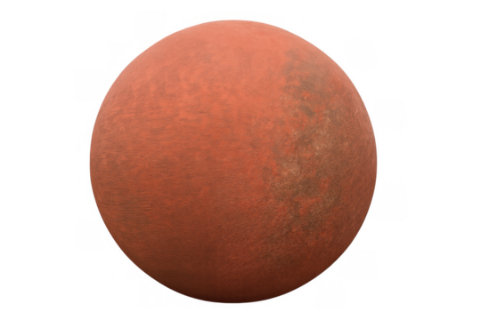 Mars planet texture with crater looking effects on a transparent background, depicting a celestial body in space - Powered by Adobe