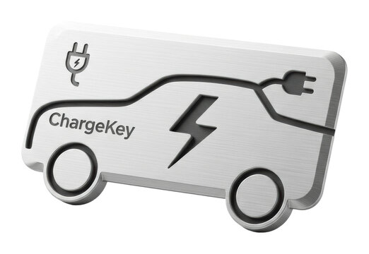 Automotive graphic design solutions for electric vehicle charging isolated on transparent background