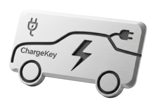 Automotive graphic design solutions for electric vehicle charging isolated on transparent background