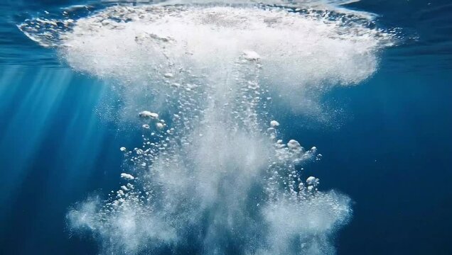Underwater explosion stock footage: ocean blast, deep sea detonation, water bomb, marine test 100