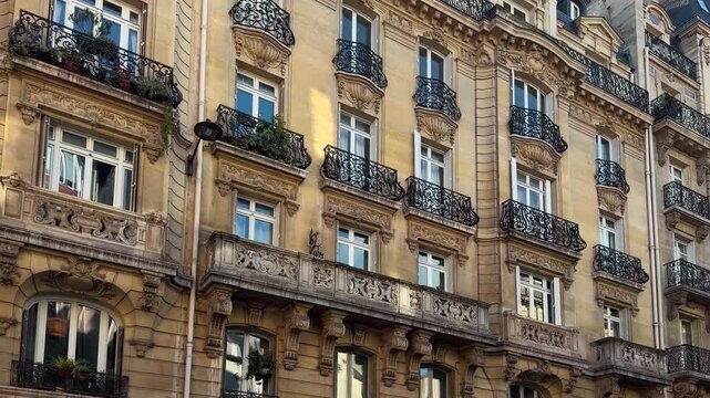 Street architecture in the historic center of Paris, France, October 14, 2025. High quality 4k footage
