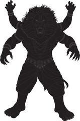 Four-Armed Narasimha Silhouette.