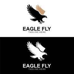 Fototapeta premium Eagle Fly Logo Design – Bold Soaring Eagle Emblem for Branding