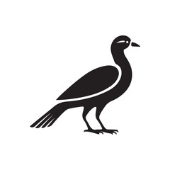 Standing Bird Silhouette Vector Illustration