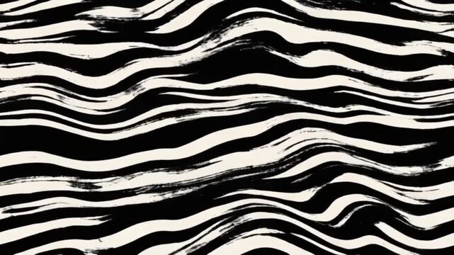 &ldquo;Op-art folded grid that bends and unfolds continuously in a smooth loop. Black-and-white lines warp like soft cloth