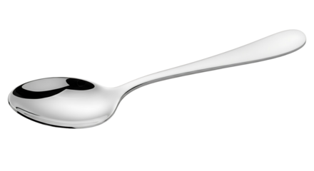 Shiny Silver Spoon Isolated on White Background.