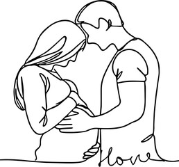 Pregnant illustrator outline sket