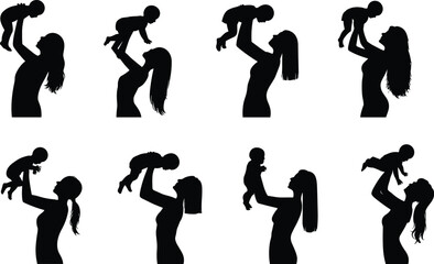 Black elephant silhouette walking side view, African wild animal icon with tusks, isolated graphic, cad drawing flat vector illustration, nature design