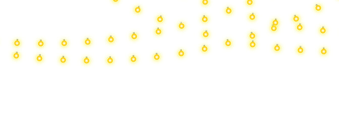 Crisscross Pattern of Yellow Transparent String Lights with Glowing Bulbs perfect Background Overlay for Festive Celebration or Holiday Card