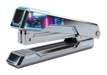 Futuristic stapler design modern office product showcase tech isolated on transparent background