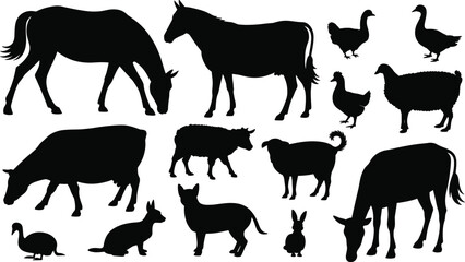 Cad drawing flat vector illustration, black silhouette of African elephant walking with tusks, isolated on white background, wild animal graphic