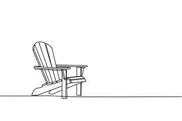 Fototapeta premium Minimalist line drawing of a classic adirondack chair on a white background