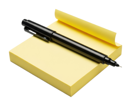Engaging note-taking in a focused workspace a top-down perspective isolated on transparent background