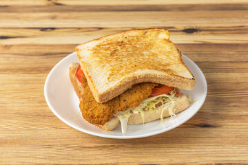 Grilled vegetable sandwich with brie cheese, roasted zucchini, and confit tomato on crystal bread