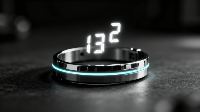 Futuristic Bracelet with Floating Numbers - Powered by Adobe