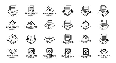 Varied real estate agency logo designs for branding and marketing solutions