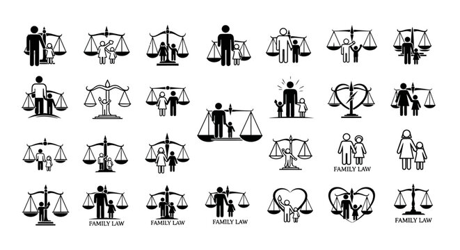 Symbolic representation of balance in family legal issues and social support structures
