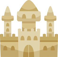 Sandcastle Illustration with Towers and Arches