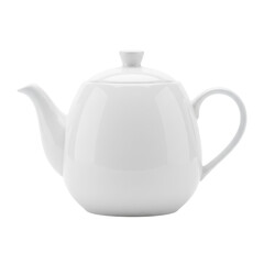 Classic white porcelain teapot for hot drinks