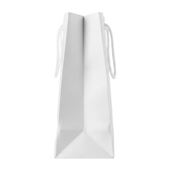 Blank white paper shopping bag with rope handles