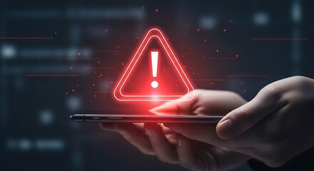 Urgent security alert on mobile phone warns of potential data breach or digital threat requiring immediate action to protect information now
