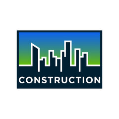 Fototapeta premium Construction Company Skyline Modern Building Project & Real Estate Development Logo