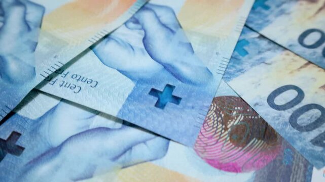 vibrant arrangement of swiss franc banknotes 