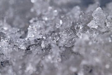 소금 결정 접사