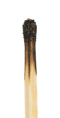 A burnt match on a white background