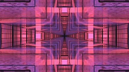 Vibrant tunnel video loop creating dynamic patterns in pink and purple shades for a stunning visual experience