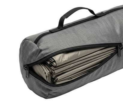 Packable travel gear organizer home accessory bag isolated on transparent background