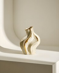 Modern Artistic Ceramic Vase in Minimalist Neutral Interior