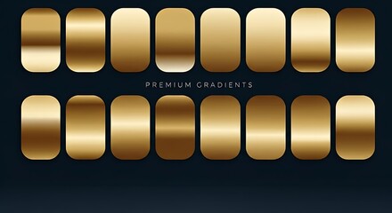Collection of Premium Gold Gradients on a Dark Background