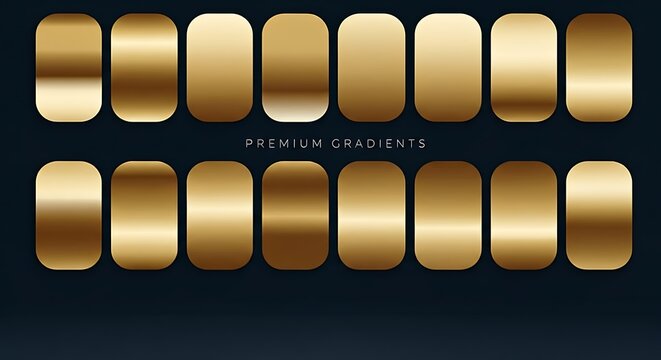 Collection of Premium Gold Gradients on a Dark Background