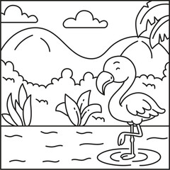 Cute and cozy animal coloring page for kids and adults