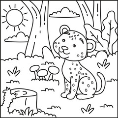 Cute and cozy animal coloring page for kids and adults