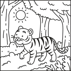 Cute and cozy animal coloring page for kids and adults
