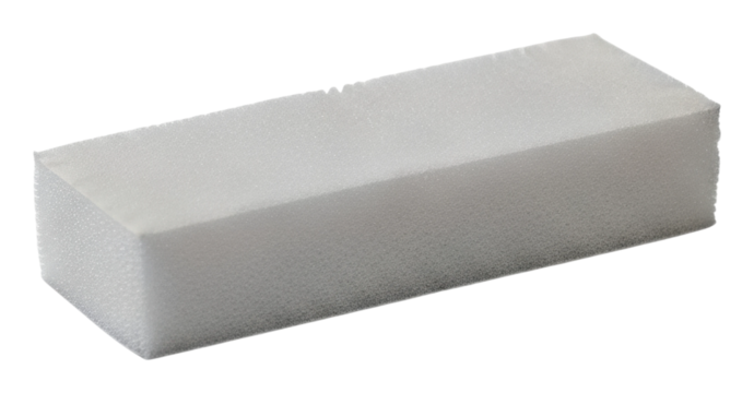 Cleaning action with magic eraser home product isolated on transparent background