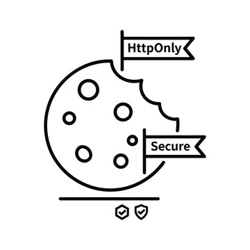 Https cookie security icon, httponly and secure flags, web protection