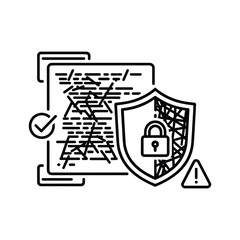 Secure document, data protection, digital privacy and cyber security icon