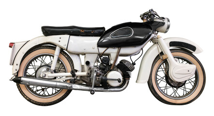 Isolated Vintage British Motorcycle